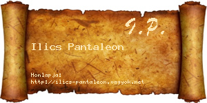 Ilics Pantaleon névjegykártya